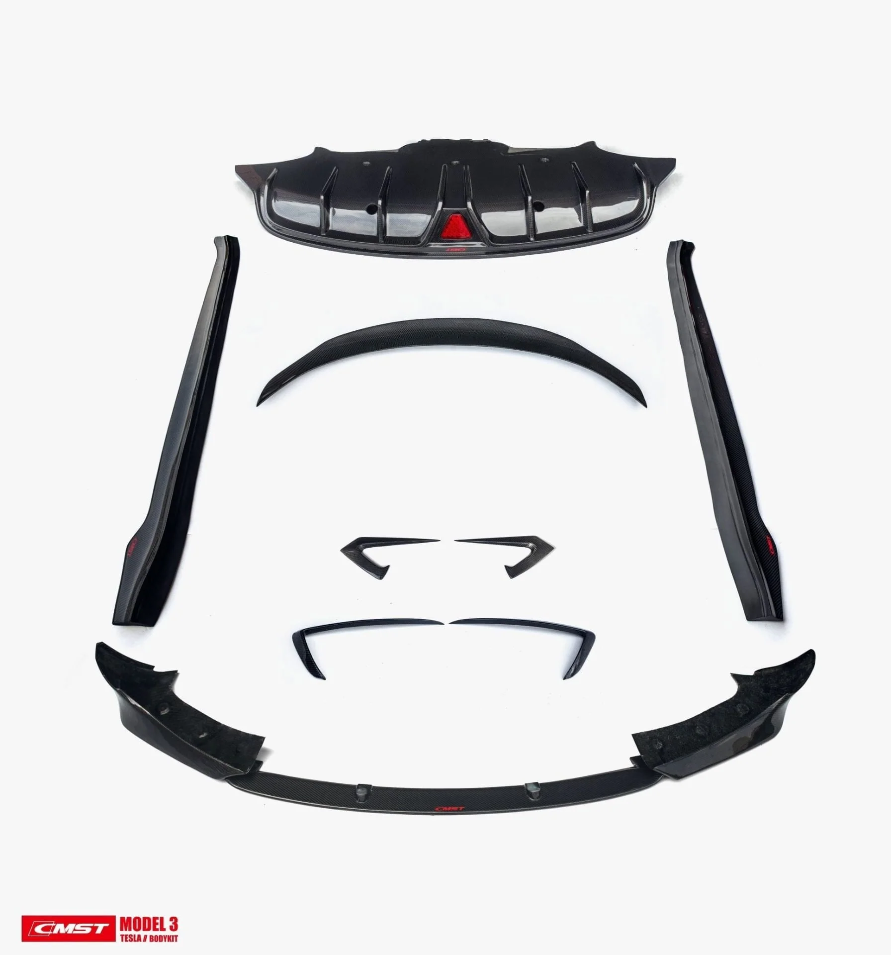 CMST Carbon Fiber Full Body Kit Style A for Tesla Model 3 - Image 3