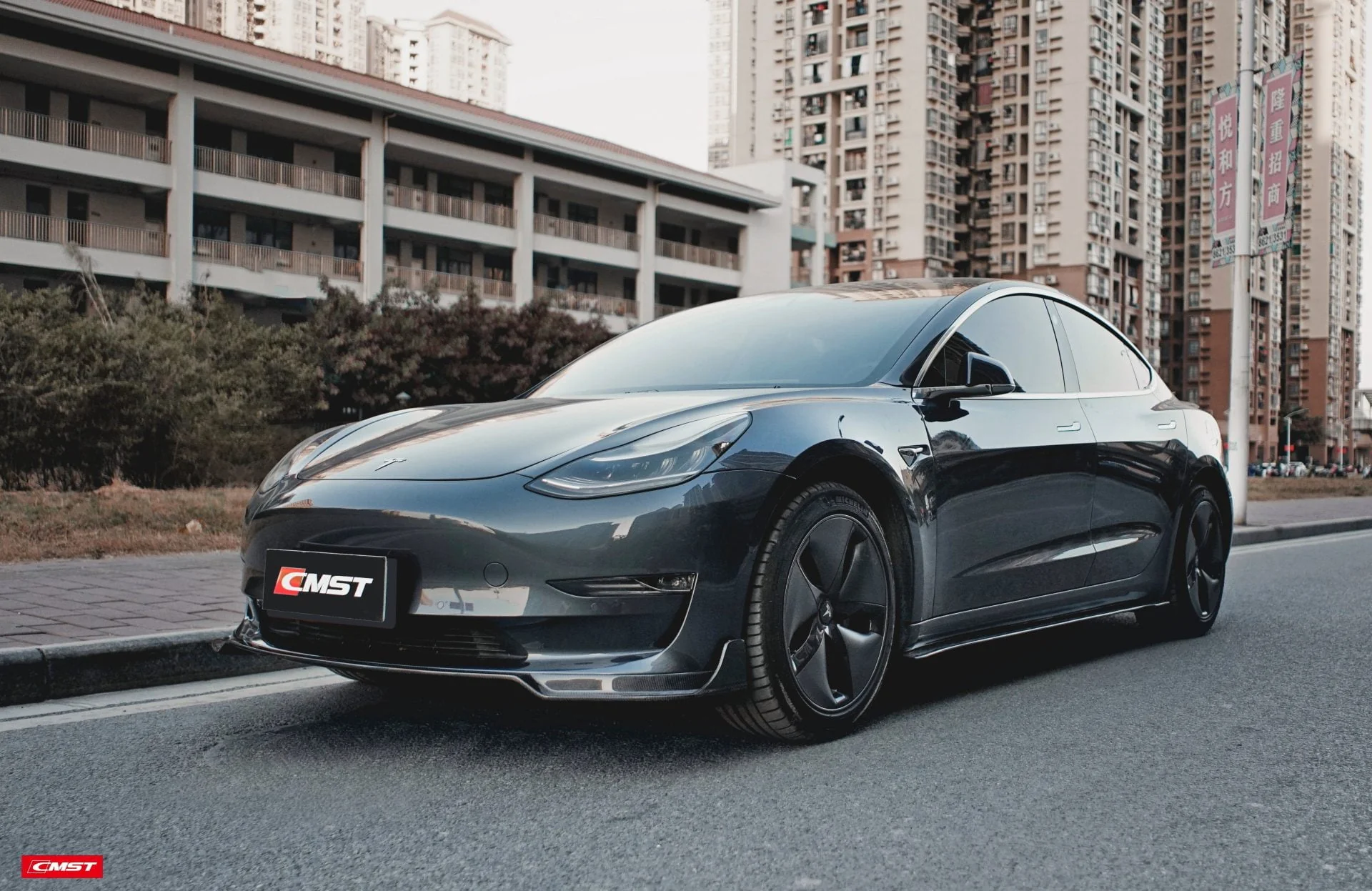 CMST Carbon Fiber Full Body Kit Style B for Tesla Model 3 - Image 17