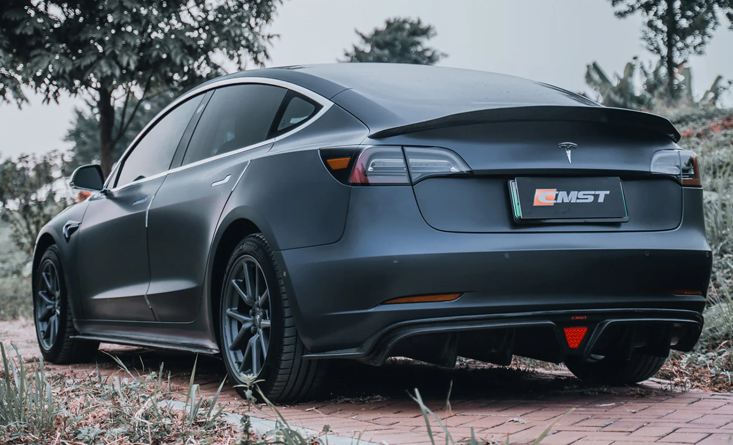CMST Carbon Fiber Full Body Kit Style C for Tesla Model 3 - Image 12