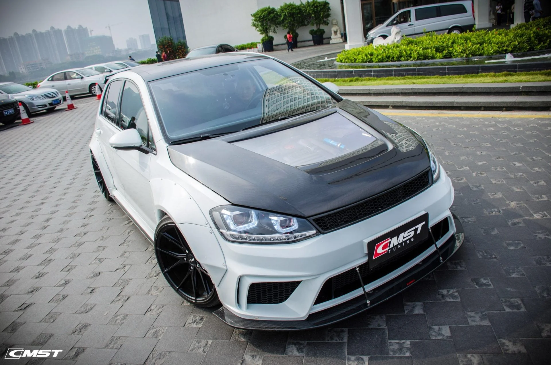 CMST Carbon Fiber PVC Glass Transparent Hood for Volkswagen GTI & Golf R & Golf MK7 MK7.5 - Image 14