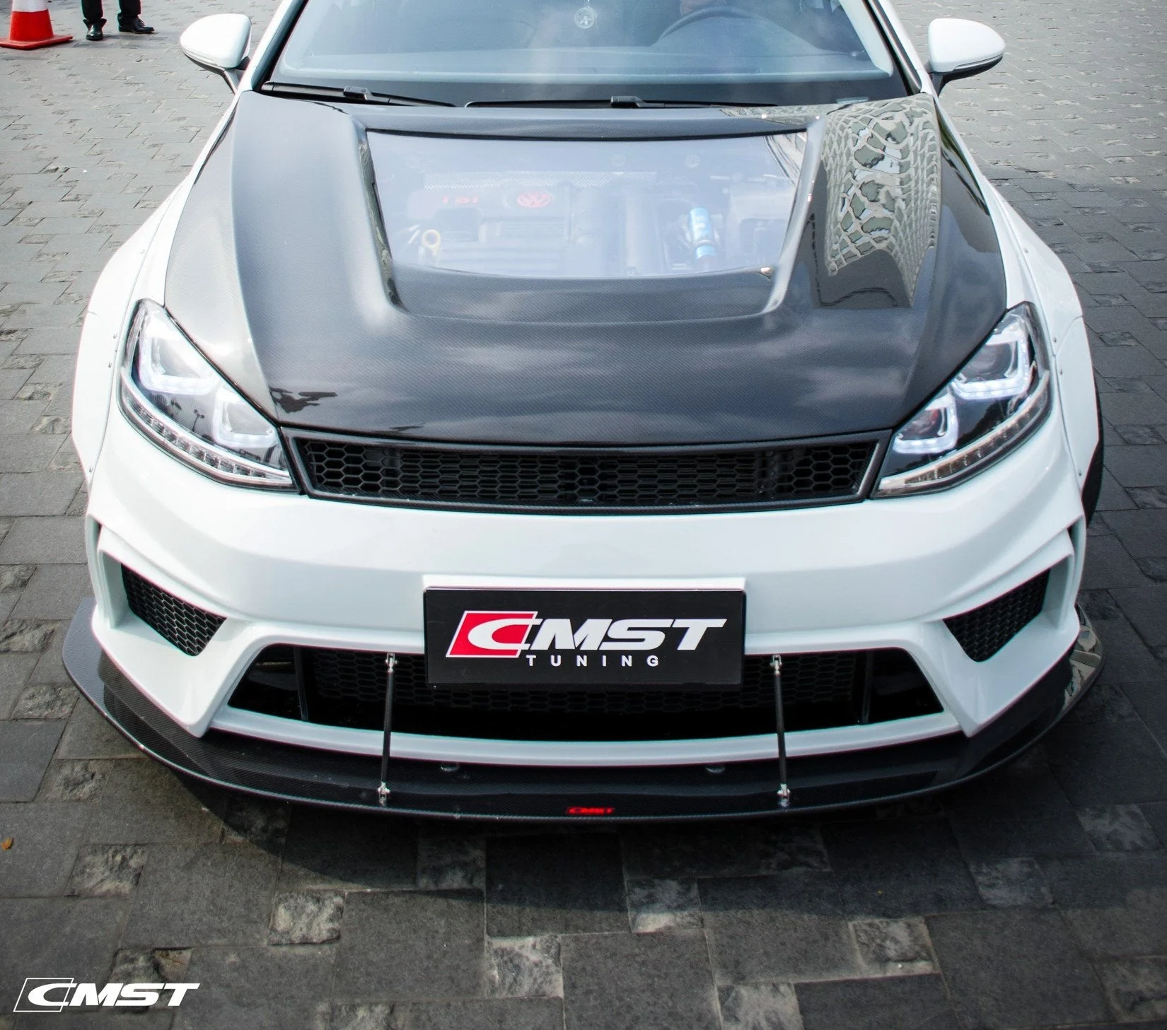 CMST Carbon Fiber PVC Glass Transparent Hood for Volkswagen GTI & Golf R & Golf MK7 MK7.5 - Image 15