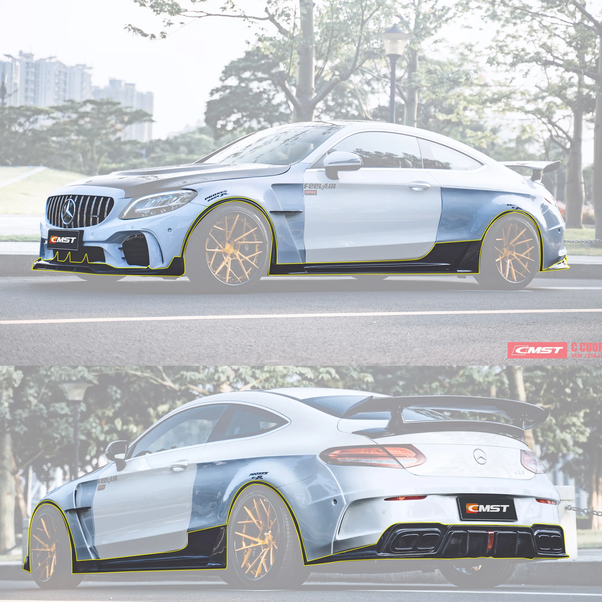 CMST Carbon Fiber Wide Body Kit for Mercedes-Benz C43 C300 C Coupe 2015-ON - Image 36