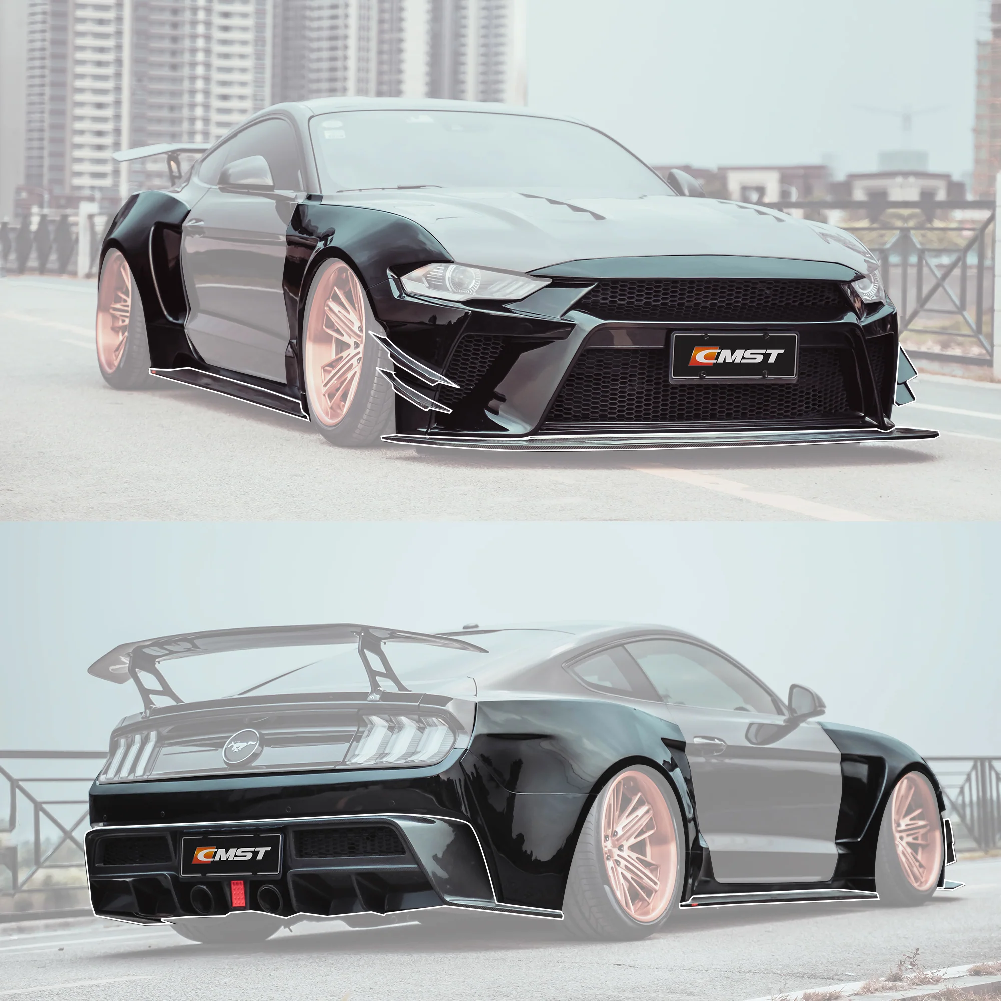 CMST Carbon Fiber Widebody kit for Ford Mustang S550.2 2018-ON - Image 39