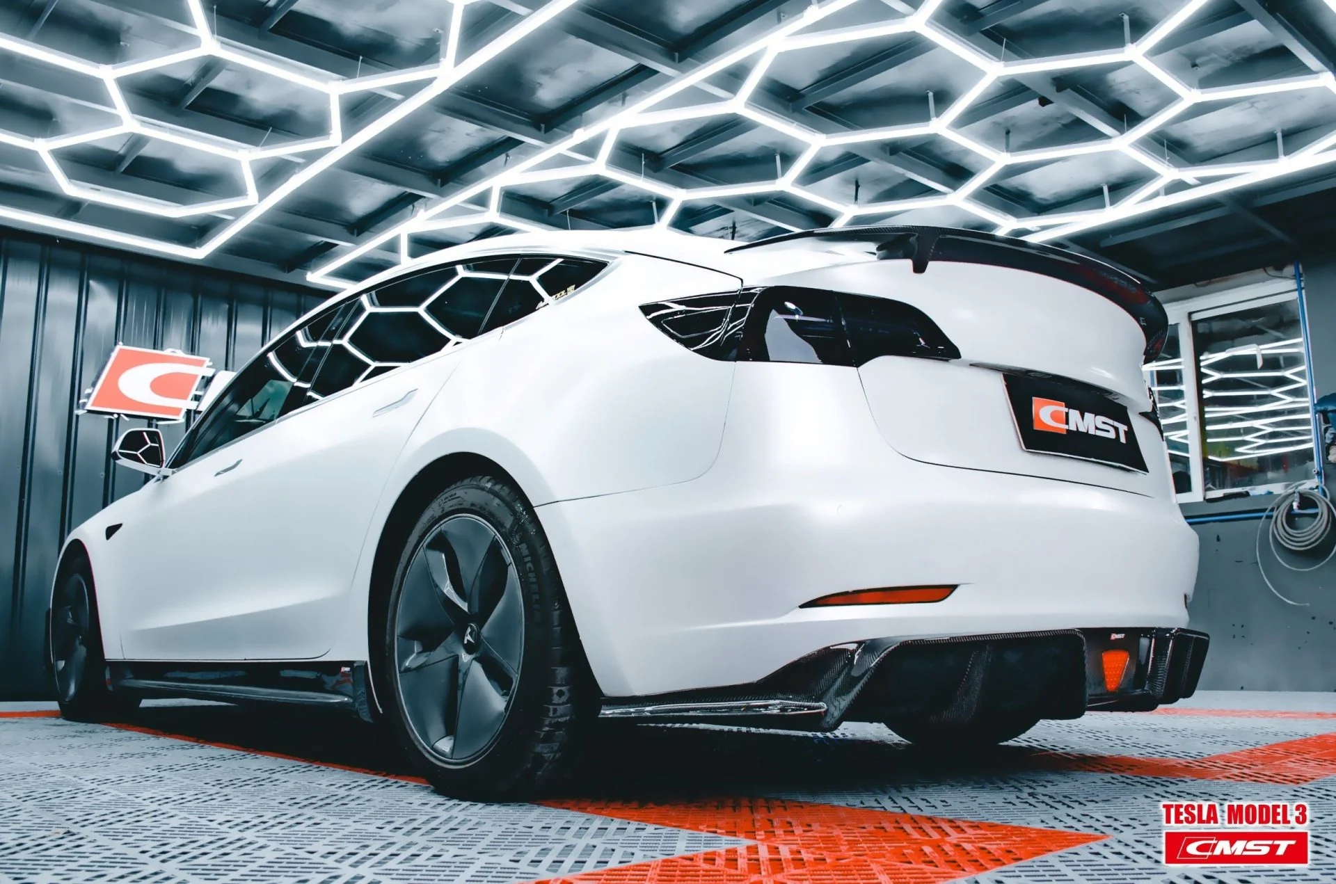 CMST Tesla Model 3 Carbon Fiber Full Body Kit Style E - Image 35