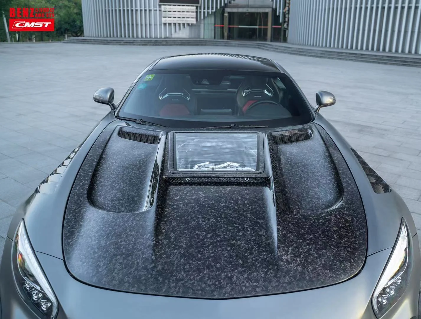 CMST Carbon Fiber Clear View Tempered Glass Transparent Hood Black Series Style for Mercedes Benz C190 AMG GT GTS GTC GTR 2015-2021 - Image 5