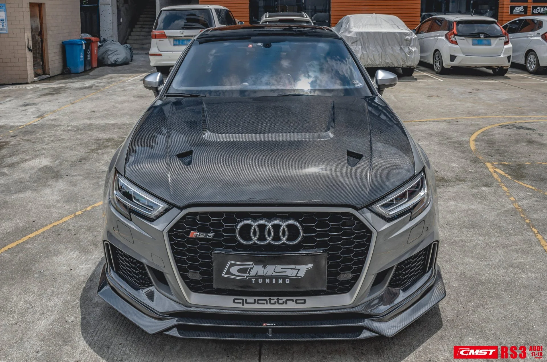 CMST Tuning Carbon Fiber Hood Bonnet Ver.4 for Audi RS3 2018-2020 & 2014-2020 A3 & A3 S Line & S3 - Image 3