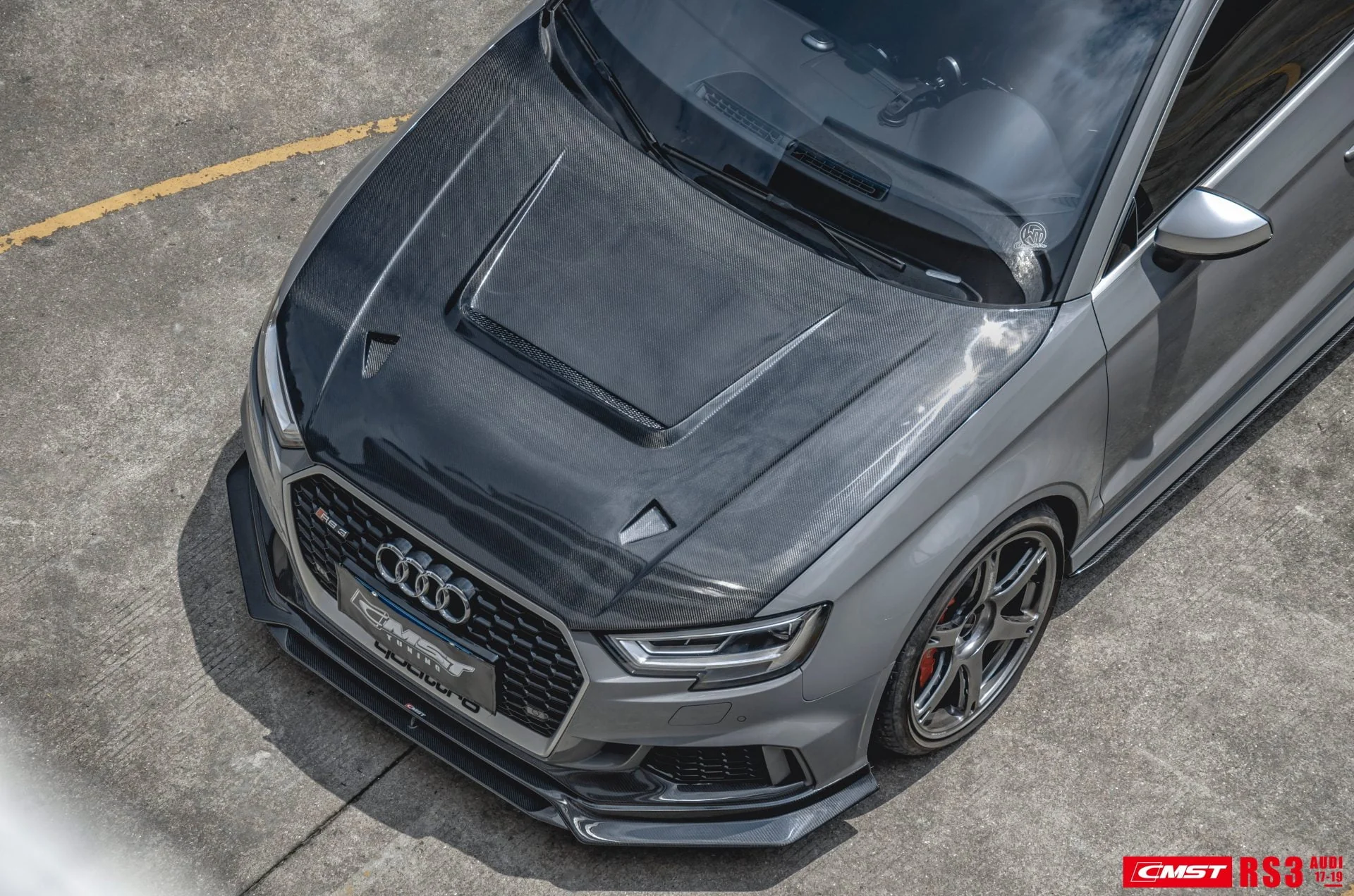 CMST Tuning Carbon Fiber Hood Bonnet Ver.4 for Audi RS3 2018-2020 & 2014-2020 A3 & A3 S Line & S3 - Image 4
