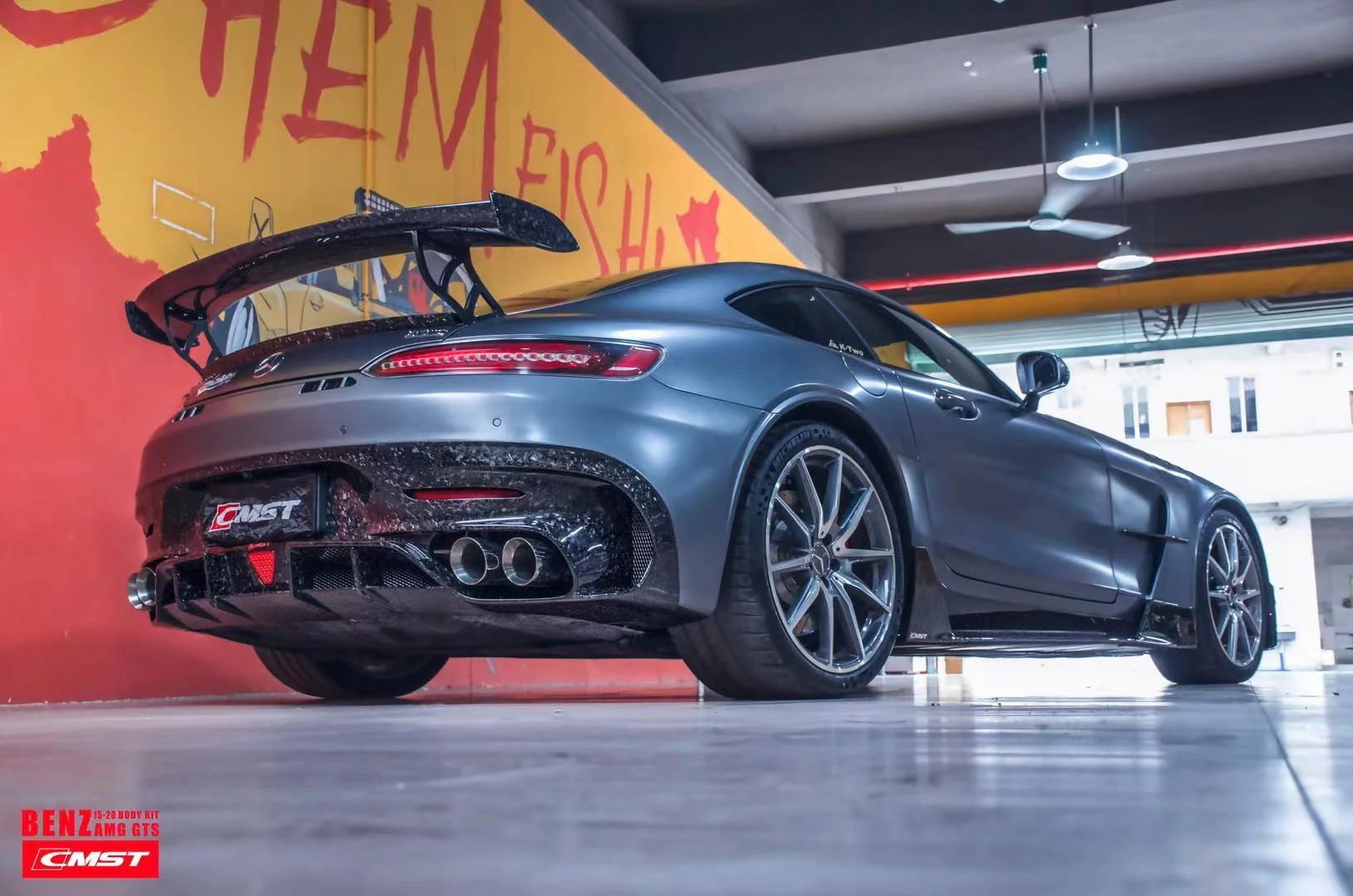 CMST Tuning Carbon Fiber Rear Spoiler Wing Ver.2 for Mercedes Benz C190 AMG GT GTS GTC 2015-2021 - Image 12