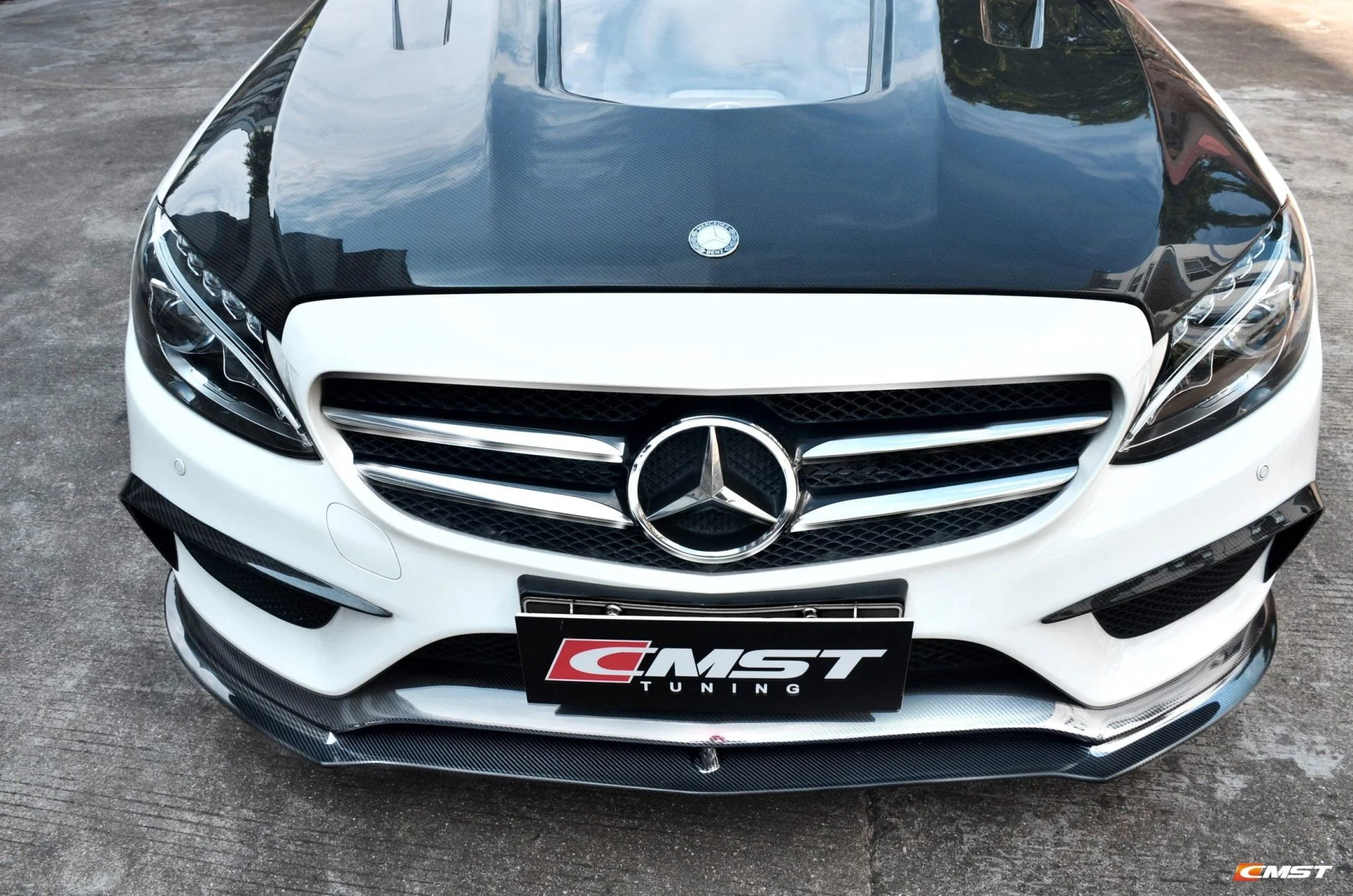 CMST Tuning Carbon Tempered Glass Transparent Hood For Mercedes Benz 2015-2020 W205 C300 C43 Sedan Coupe 2 Door 4 Door Ver.1 - Image 16