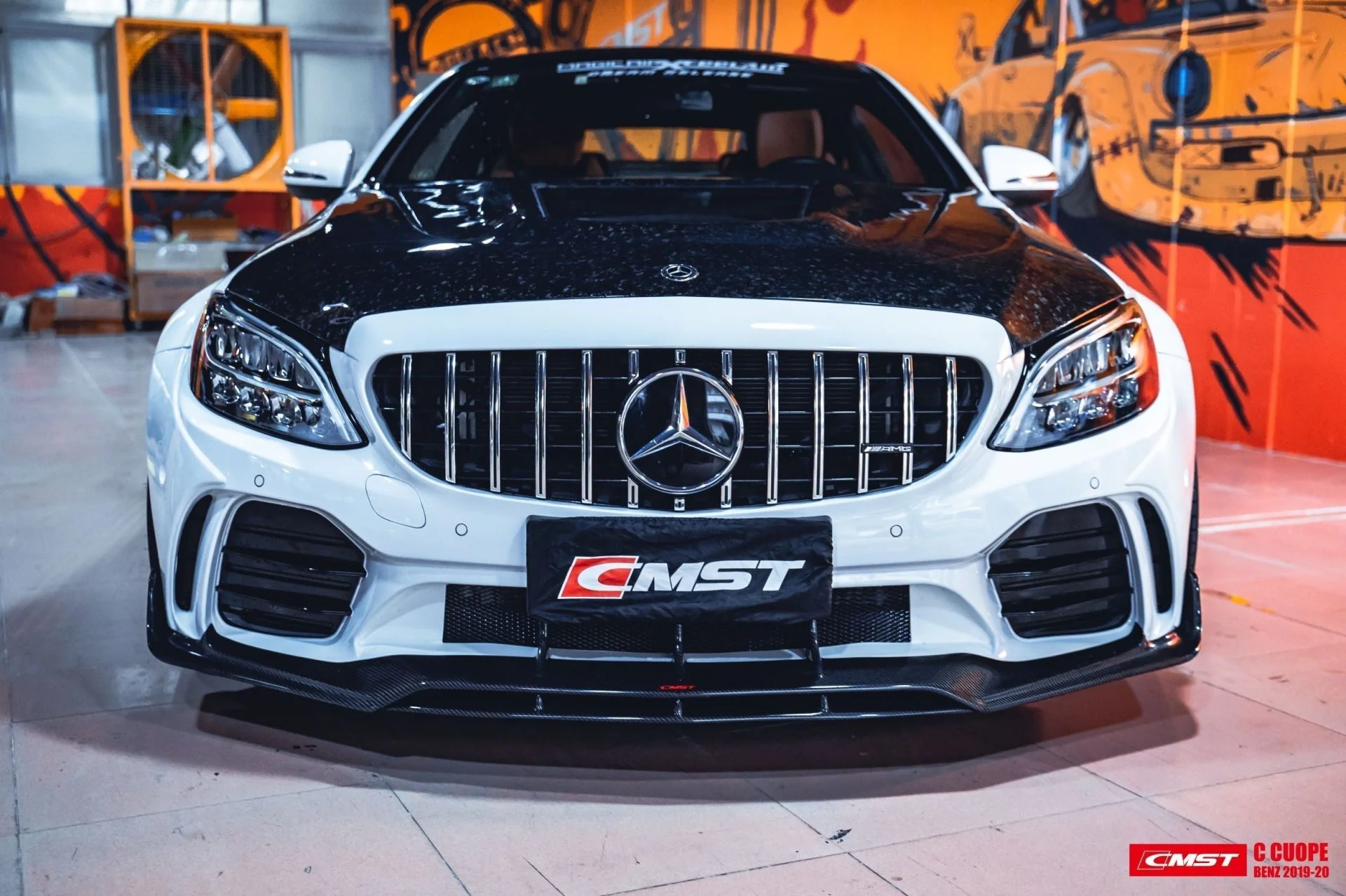 CMST Tuning PP Polyurethane Front Bumper & Grill & Carbon Fiber Front Lip  for Mercedes-Benz C43 C300 2015-2021 Coupe Sedan - Image 2