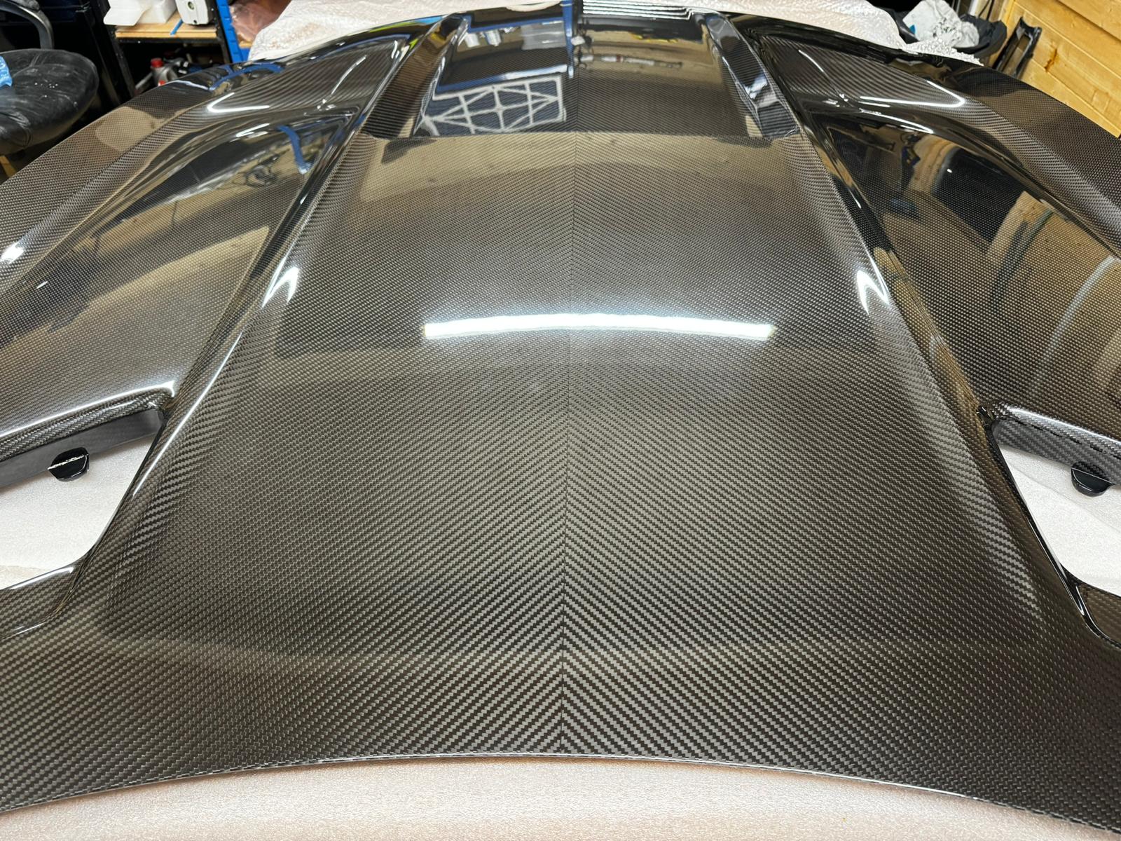 Kid Louis Mercedes Benz C190 AMG GT GTS GTC GTR Dry-Carbon Fiber Hood / Bonnet Black Series Style 2015 - 2021 - Image 16