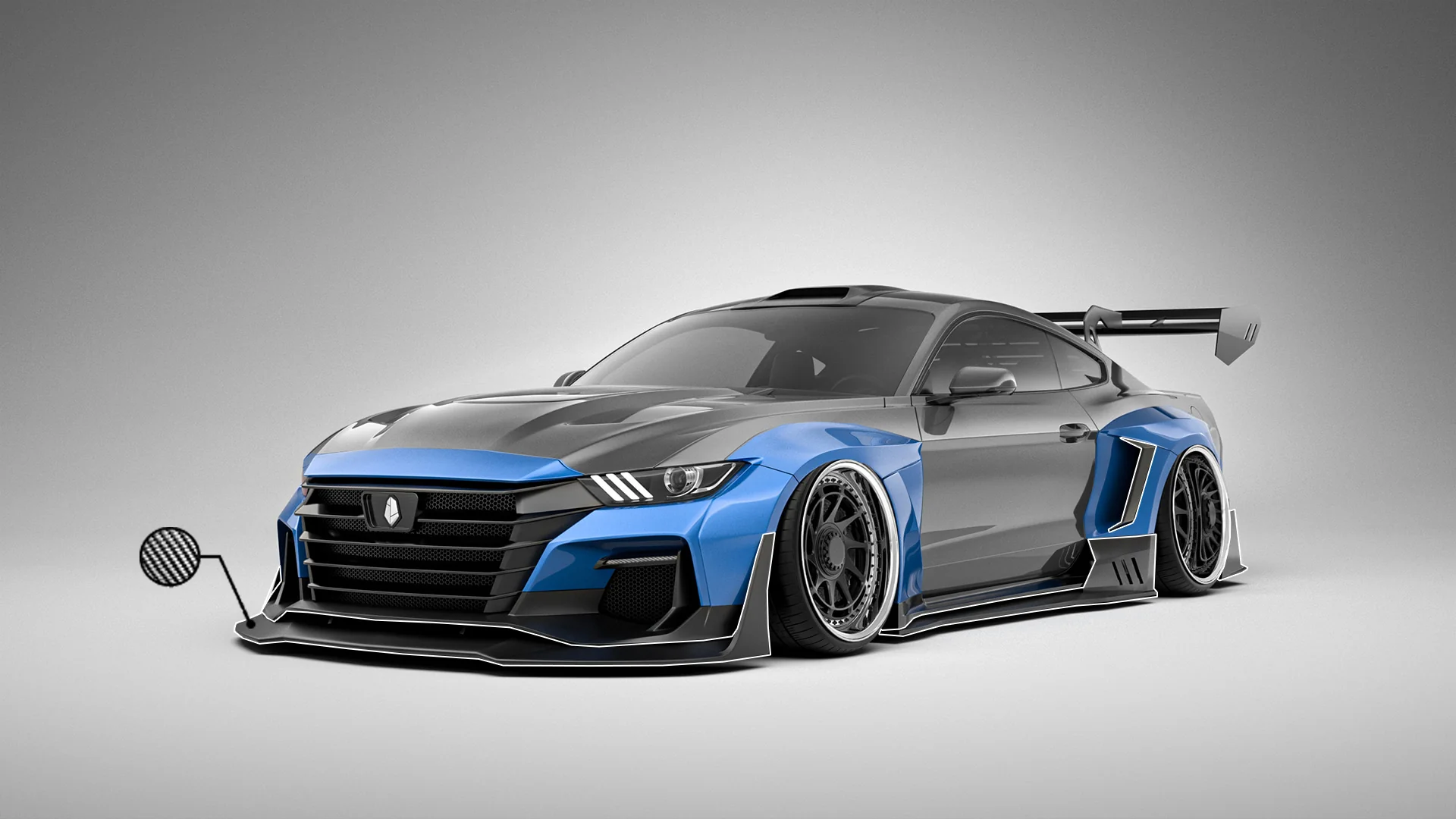 Robot Craftsman Ford Mustang Dawn Widebody Kit 2015-2023 - Image 24