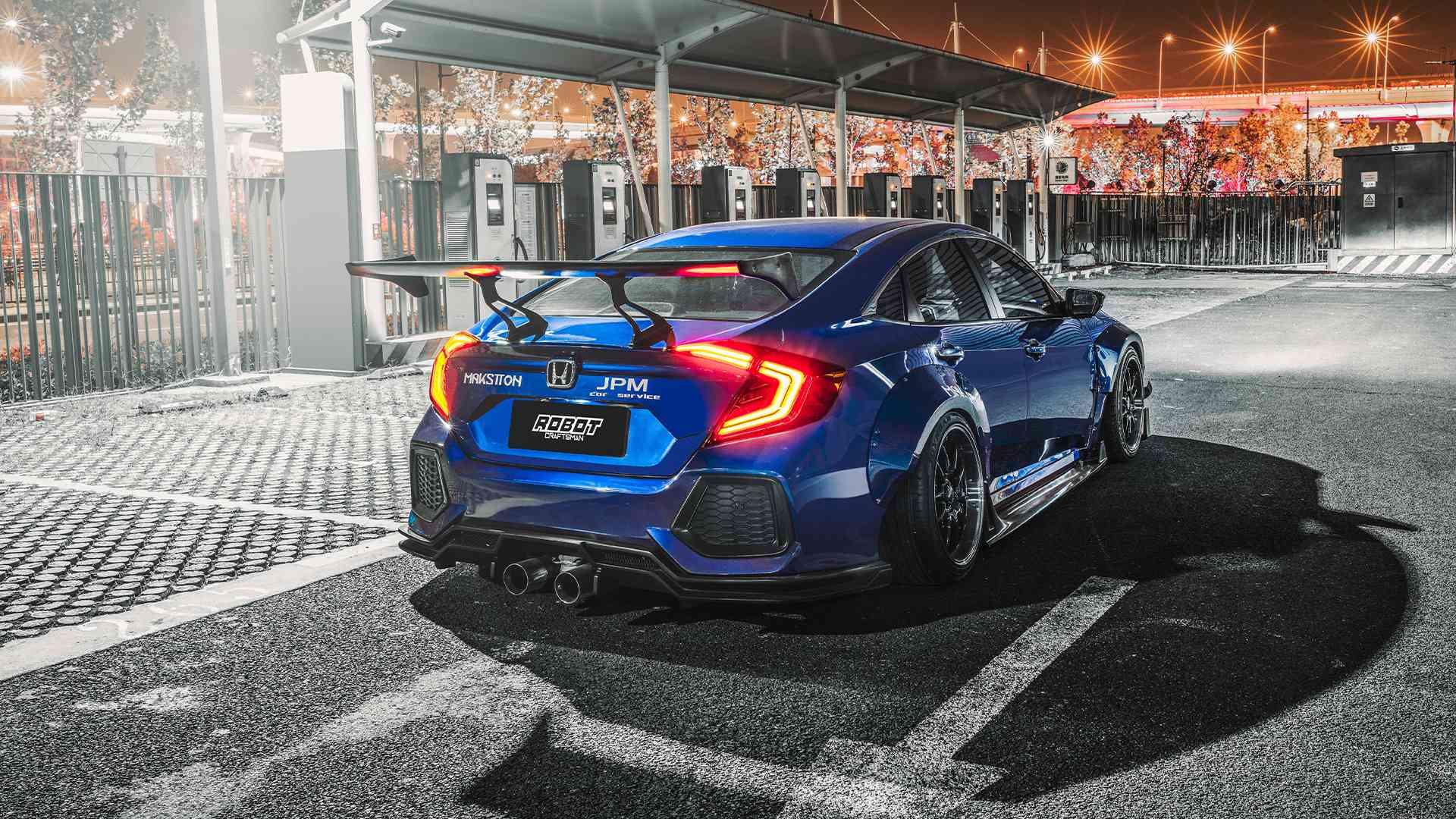 Robot 10th Gen Honda Civic SEDAN FRP Complete Widebody Kit - Image 5