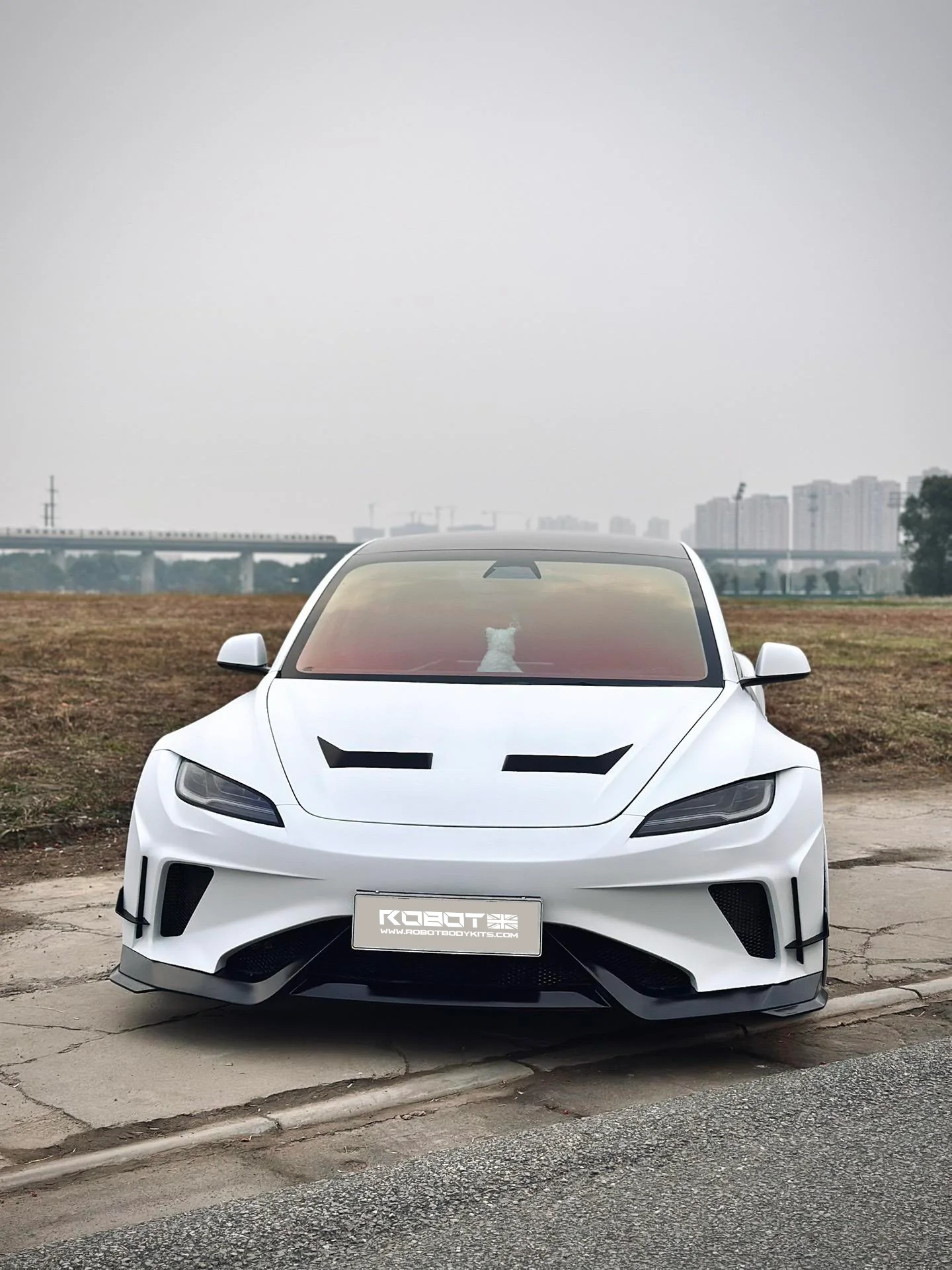 Robot Craftsman Tesla Model 3 Highland 2024+ “HACKER” Widebody FRP & Partial Carbon Full Kit - Image 9
