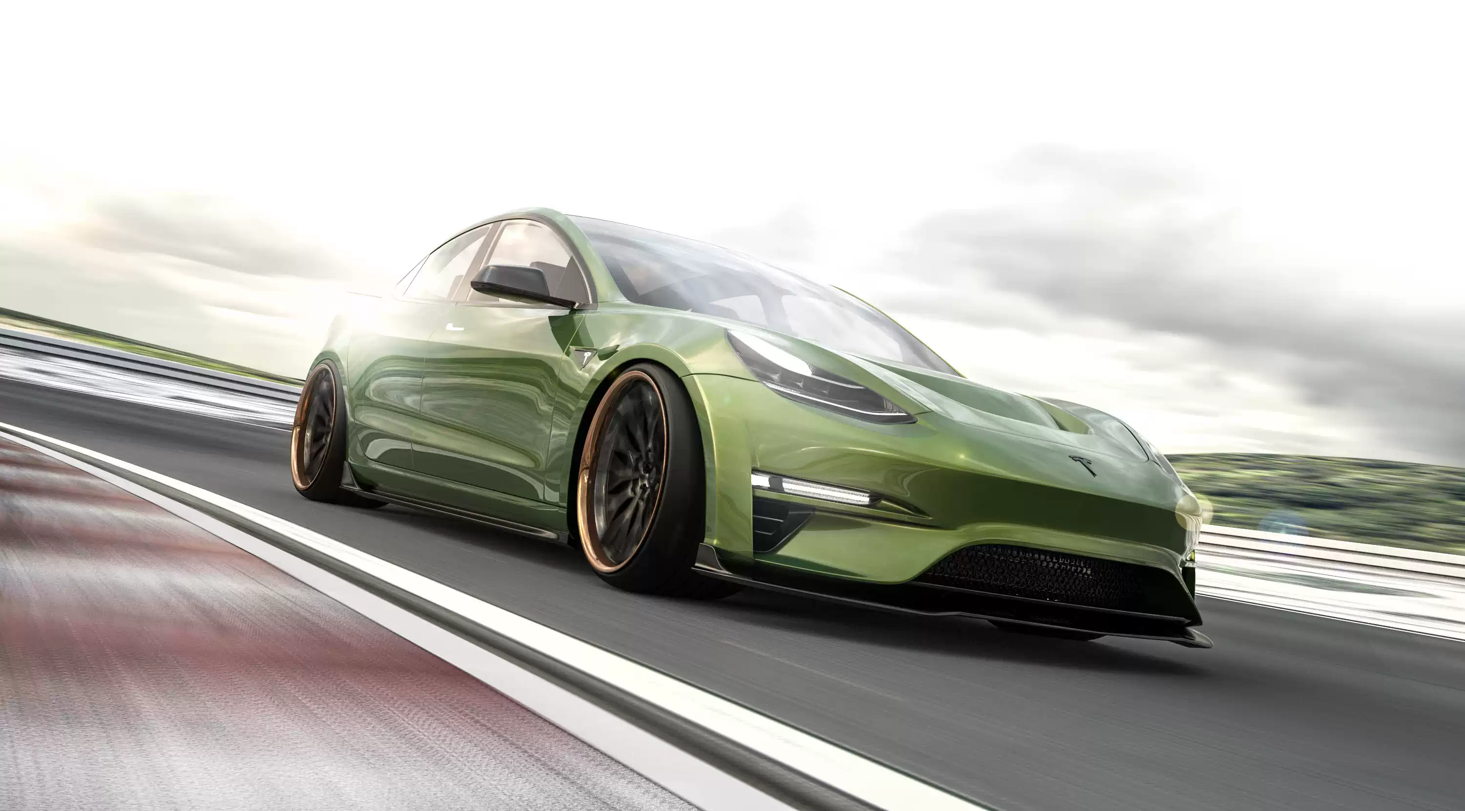 Robot Craftsman Tesla Model 3 "Crypton" Fibre Glass Reinforced Plastic Complete Body Kit (FRP) - Image 37