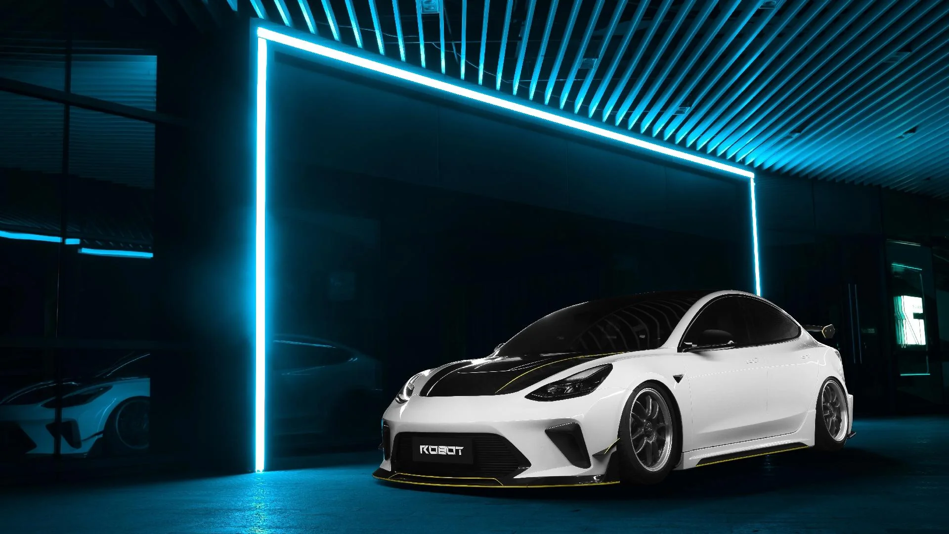 Robot Craftsman Tesla Model 3 “HACKER” Narrowbody Fibre Glass Reinforced Plastic Complete Body Kit (FRP) - Image 7