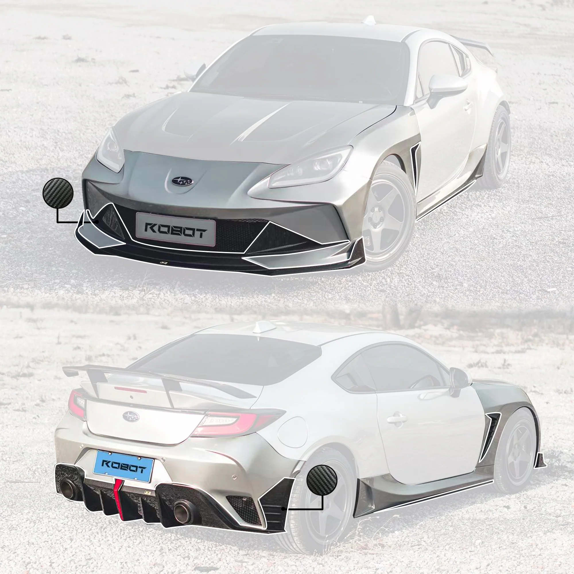 Robot Craftsman Toyota GR86 / BRZ Complete Narrow Body Kit - Image 3