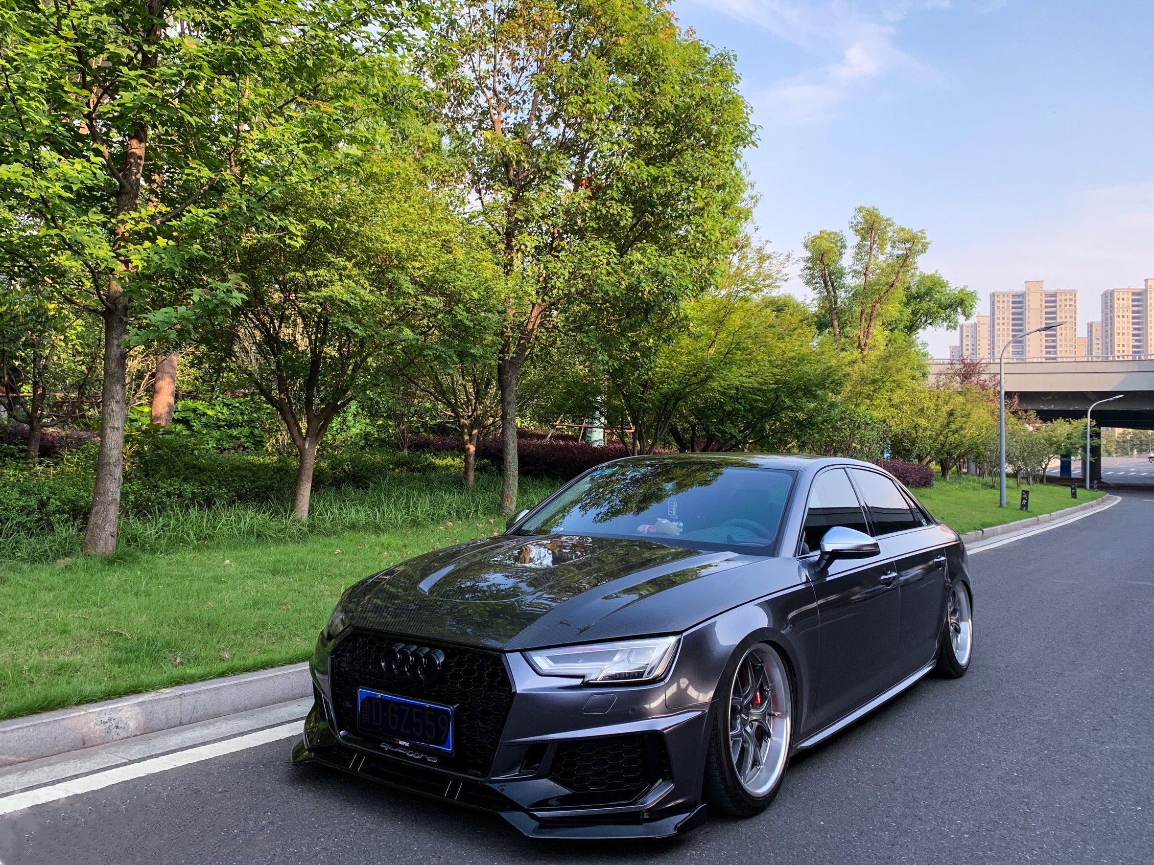 SD Carbon Fiber Tempered Glass Hood Bonnet For Audi A4 S4 2017-ON B9 B9.5 - Image 17