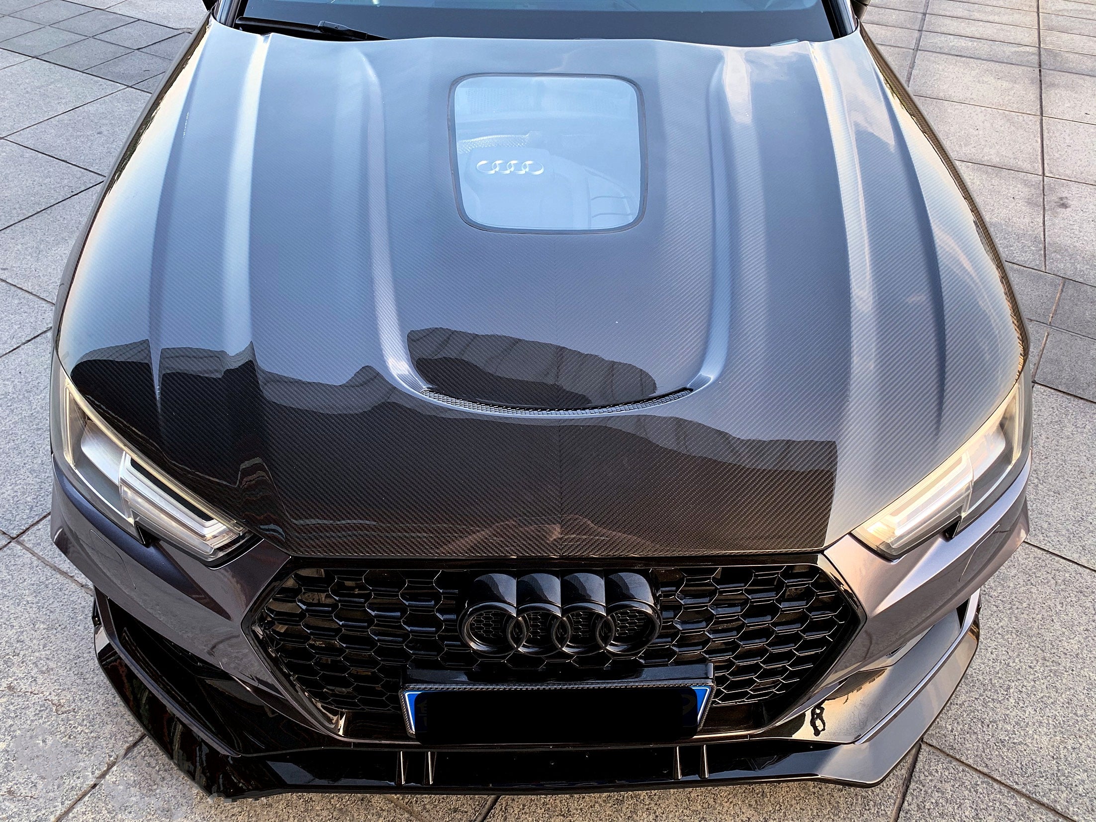 SD Carbon Fiber Tempered Glass Hood Bonnet For Audi A4 S4 2017-ON B9 B9.5 - Image 4