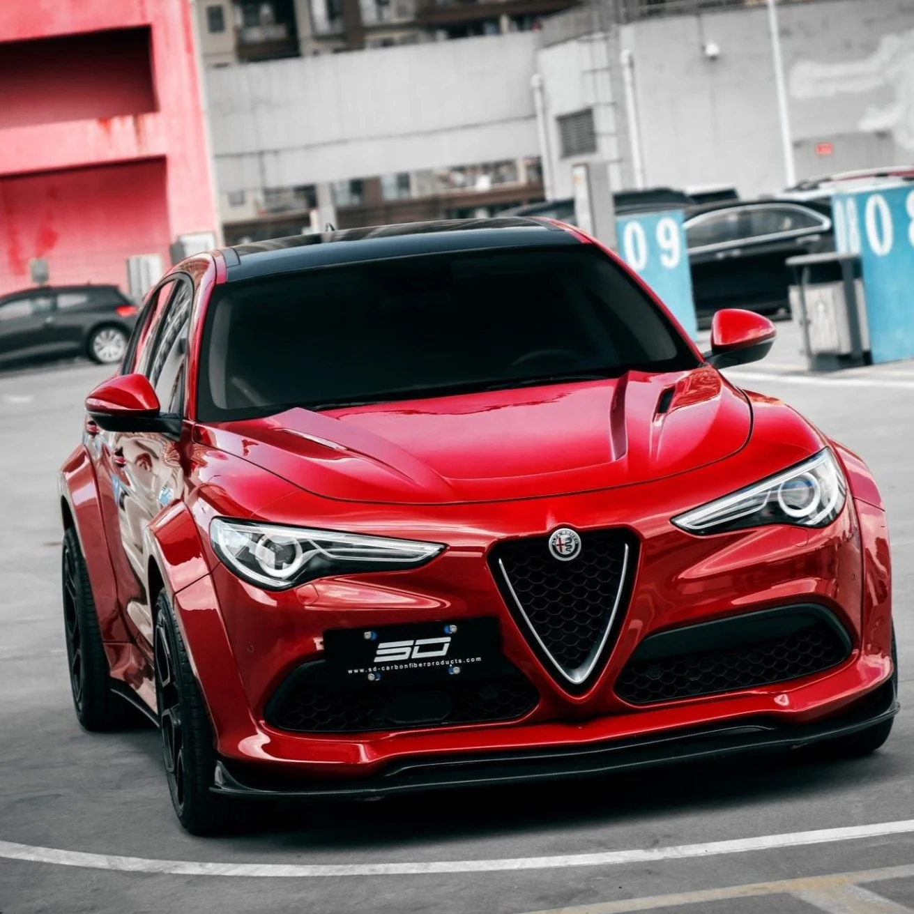 SD Carbon Partial Carbon Fiber Widebody Kit For Alfa Romeo Stelvio 2.0T - Image 6