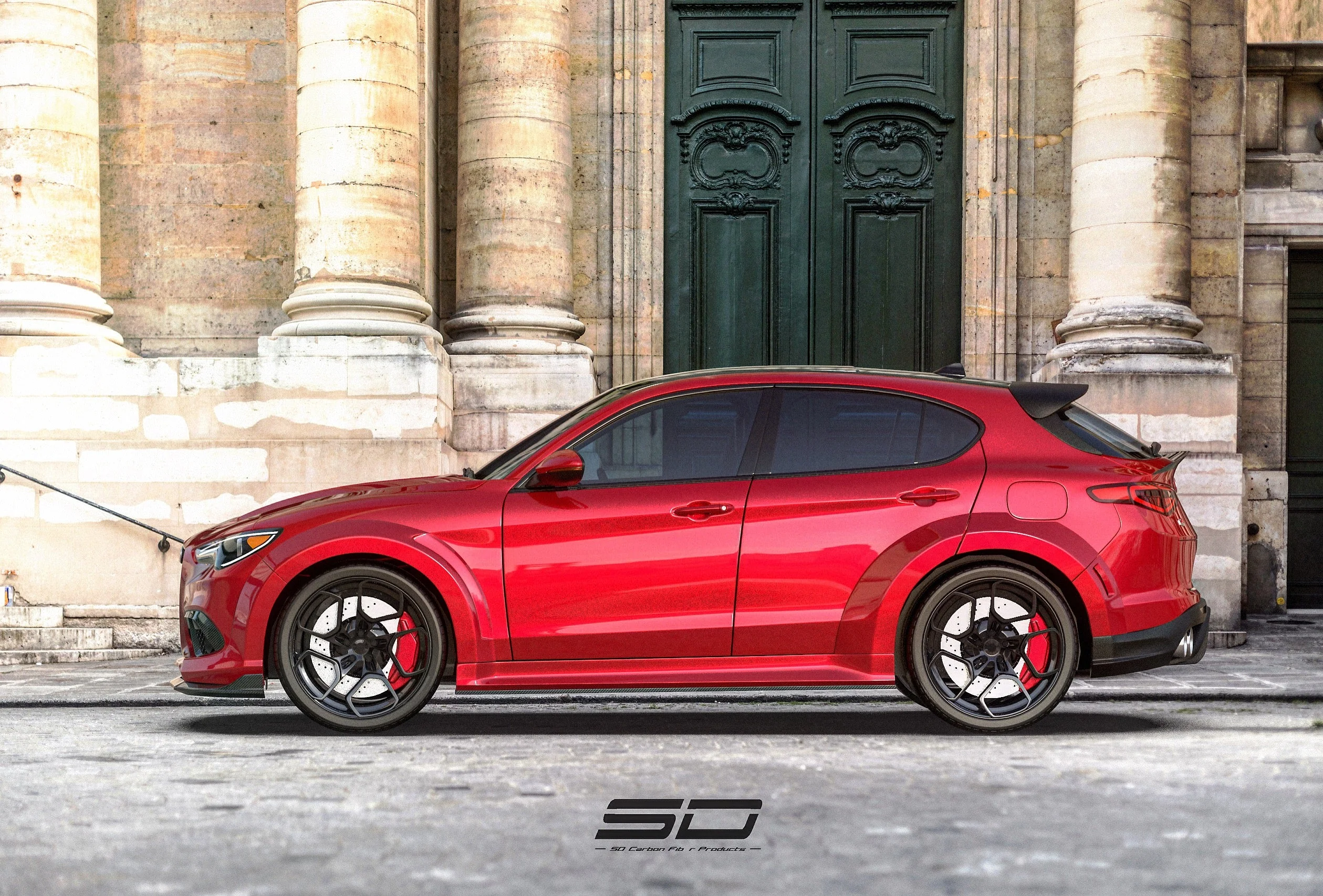 SD Carbon Pre-preg Carbon Fiber Rear Trunk Spoiler For Alfa Romeo Stelvio - Image 8